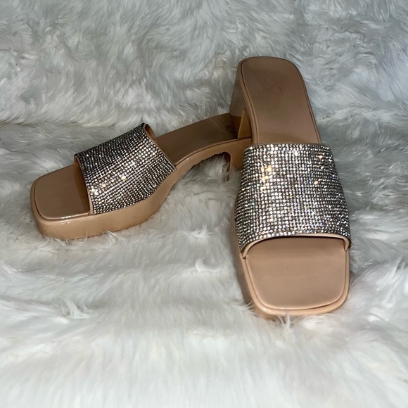 👡 YOKI PLASTIC ROSE GOLD SANDALS WITH RHINESTONES - Picture 3 of 10